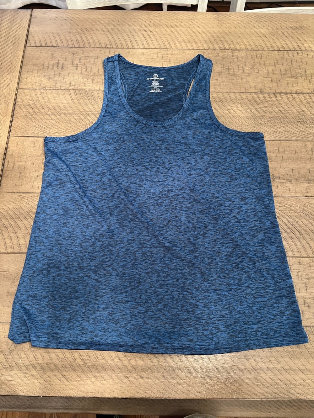 Blue Space-Dye Athletic Racerback Tank
